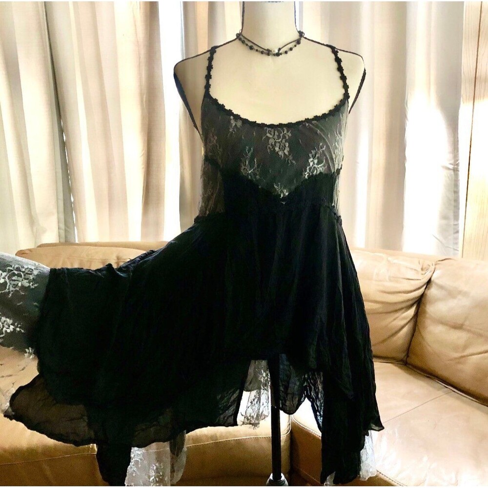 Vintage Free People Lace Pieced Slip Dress Rare